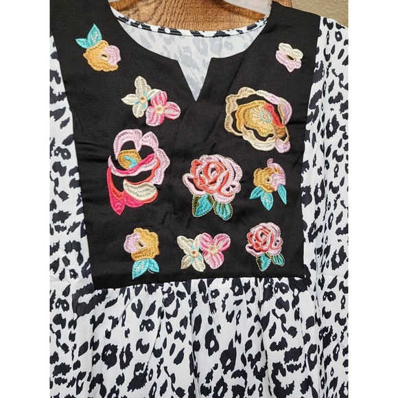 Hippie Boho Embroidered Top Size 2XL Eclectic - Picture 3 of 5